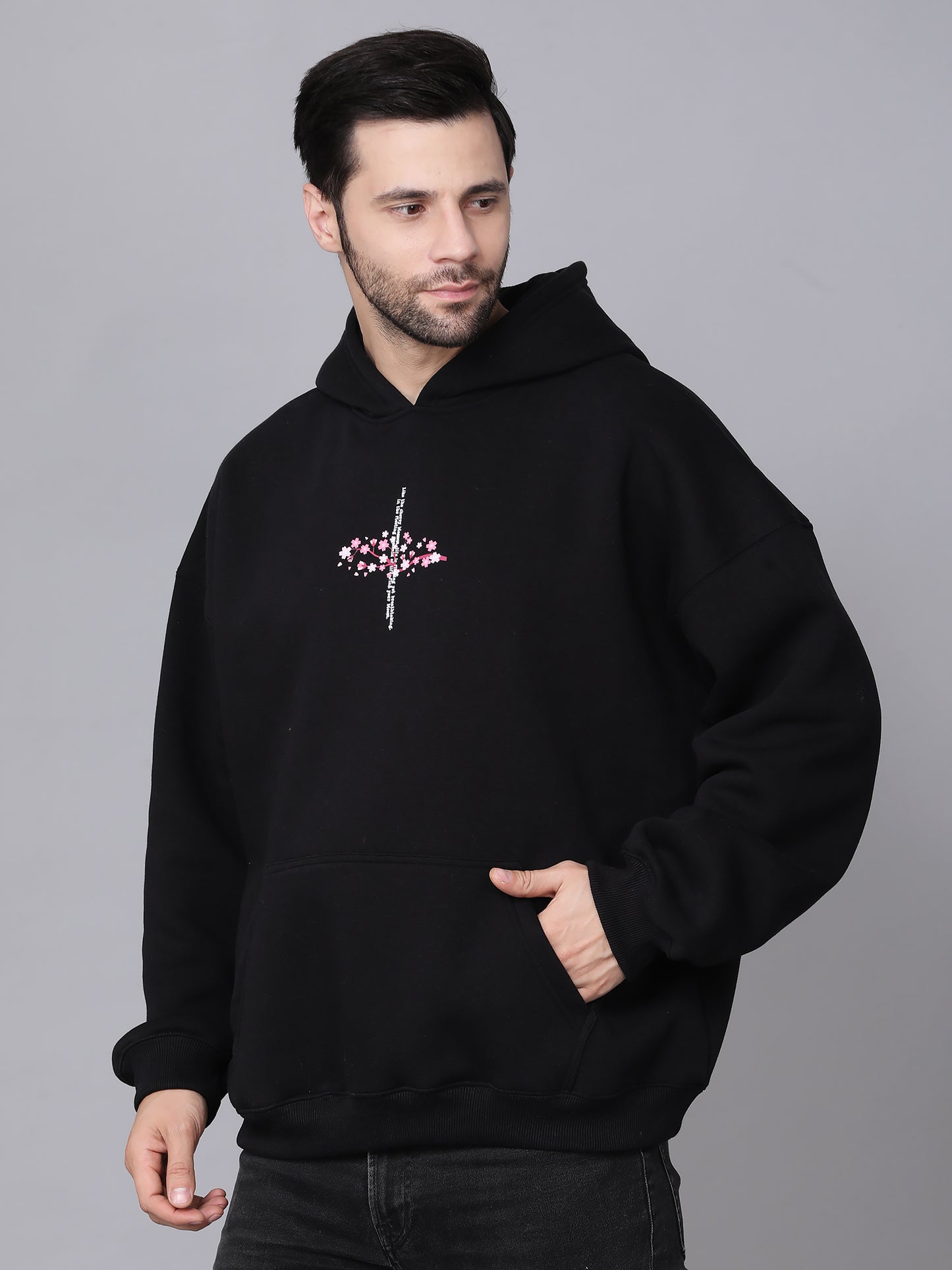 Black Floral Hoodie (UNISEX)