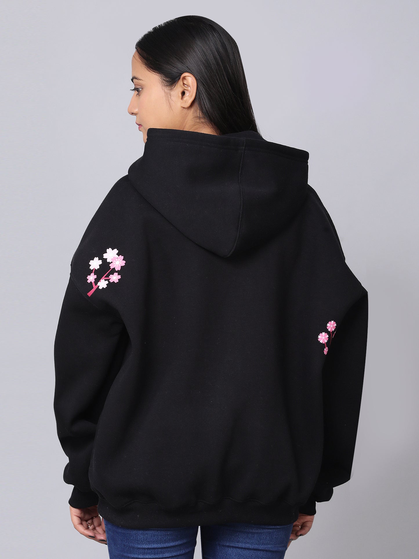 Black Floral Hoodie (UNISEX)